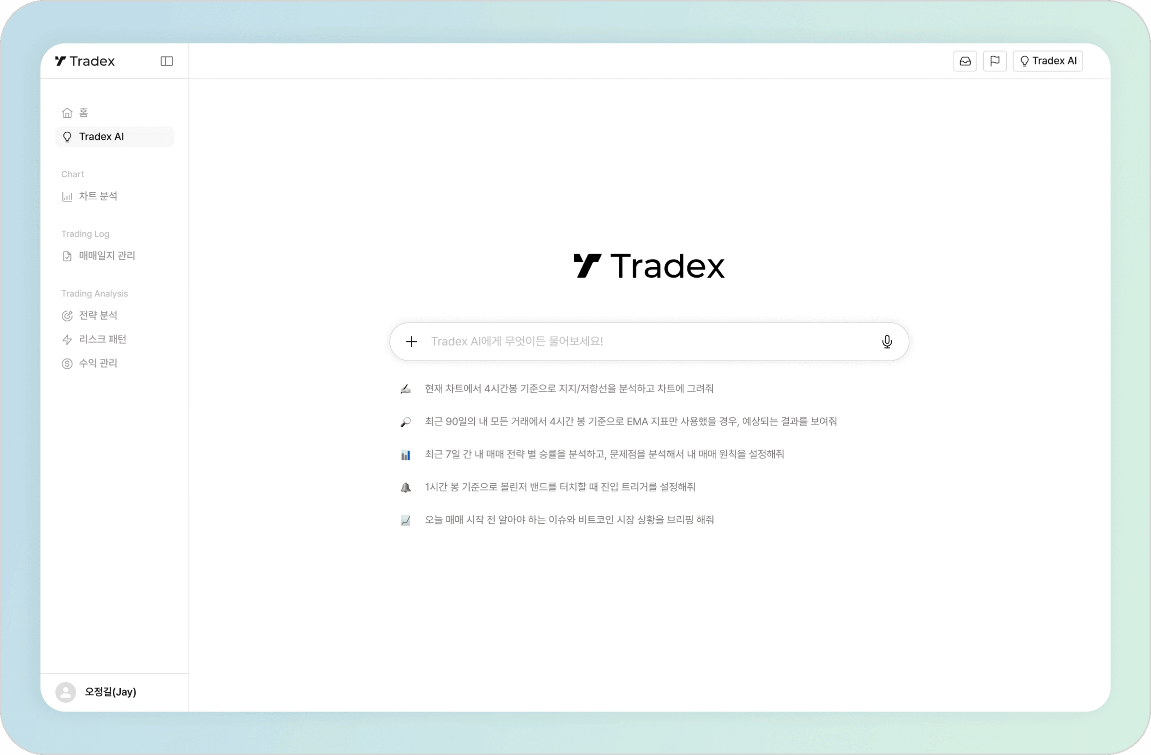 AI 채팅 분석 화면